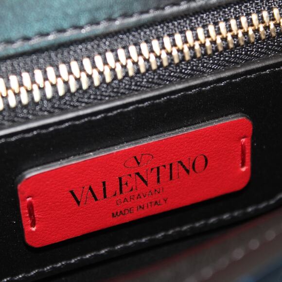 Valentino Joylock Black Leather Floral Applique Rockstud Satchel Shoulder Bag - Picture 11 of 16